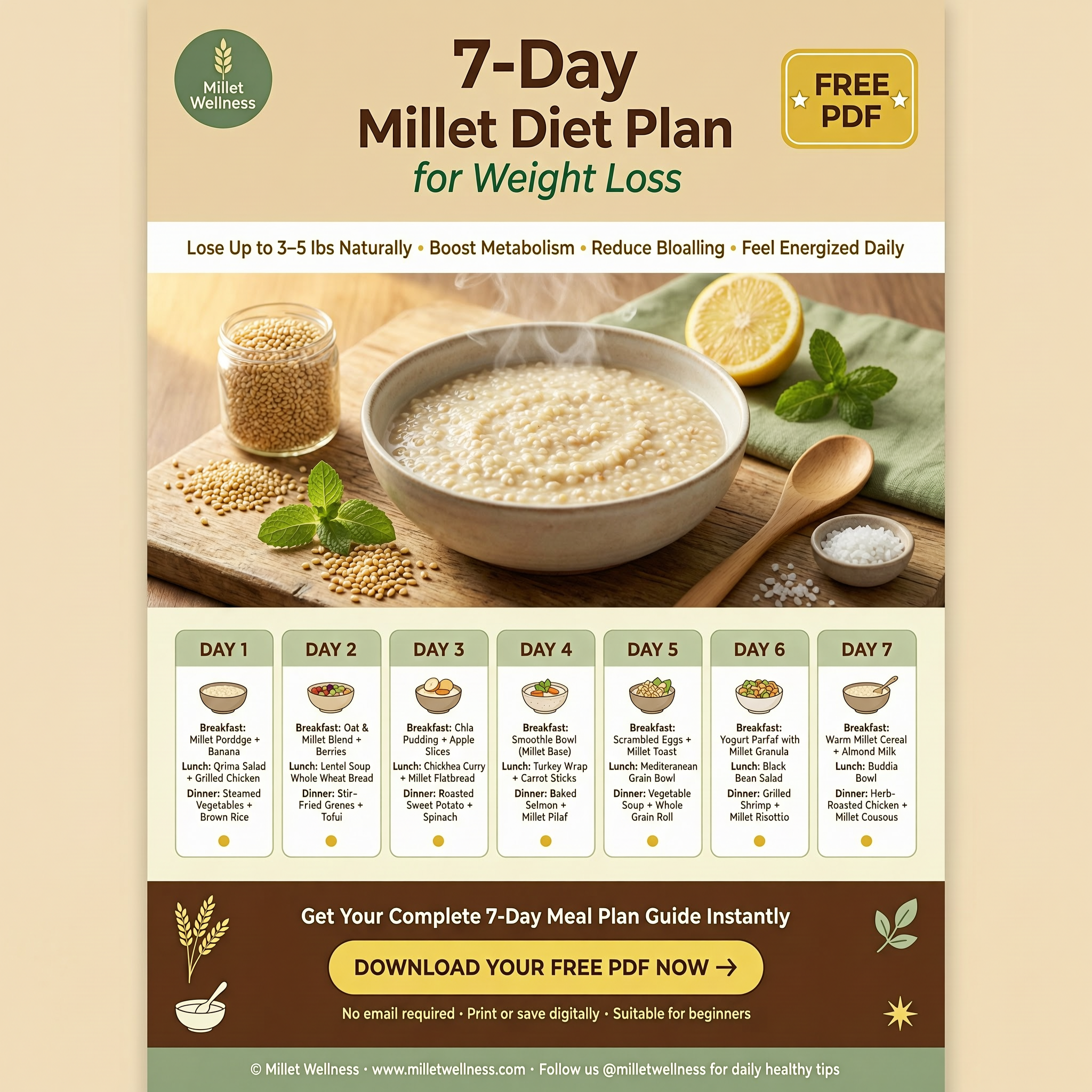 Complete 7-Day Millet Meal Plan for Weight Loss