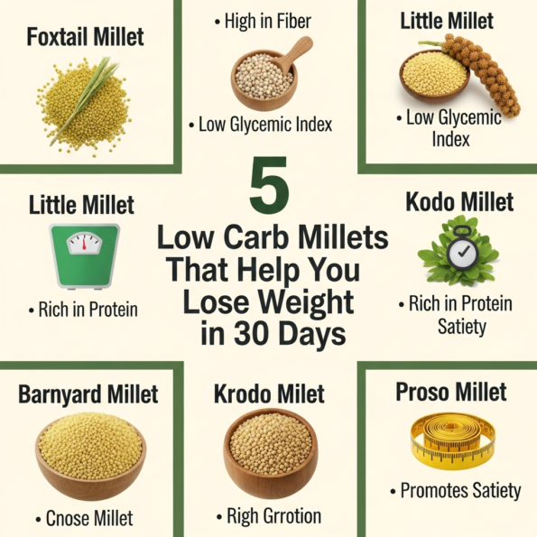 5 Low Carb Millets for Weight Loss in 30 Days