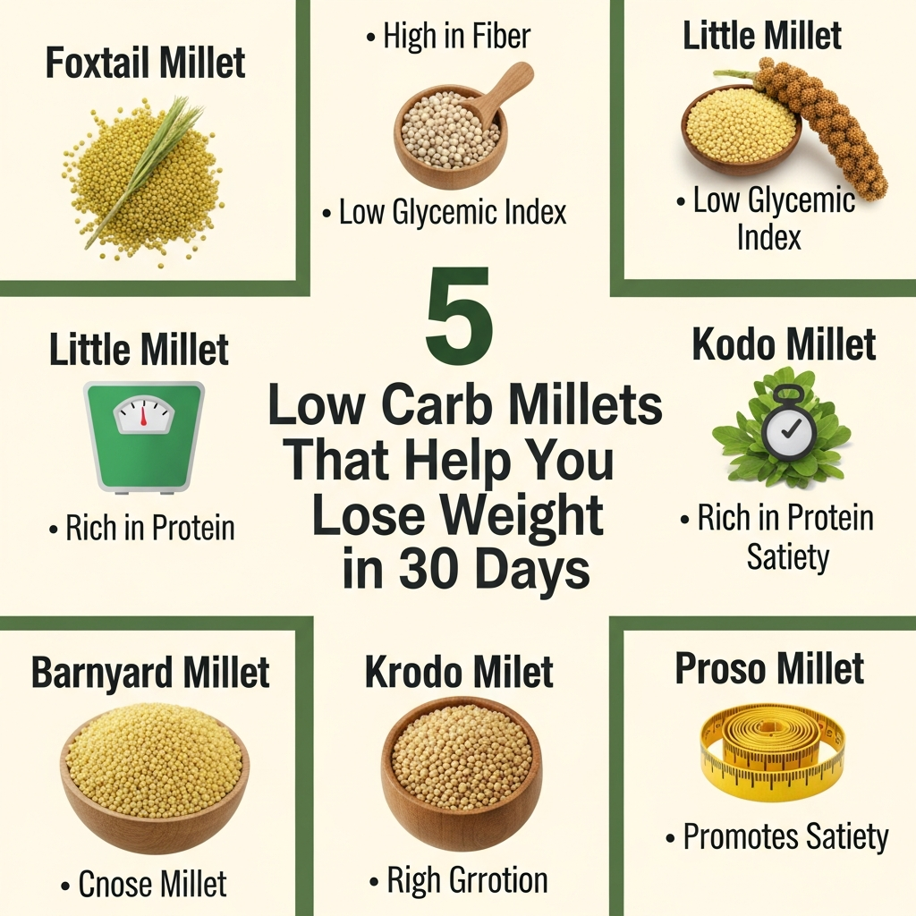5 Low Carb Millets for Weight Loss in 30 Days