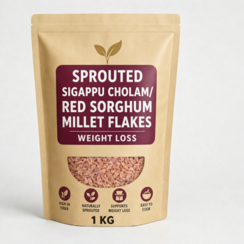 Sprouted Sigappu Cholam/Red Sorghum Millet Flakes